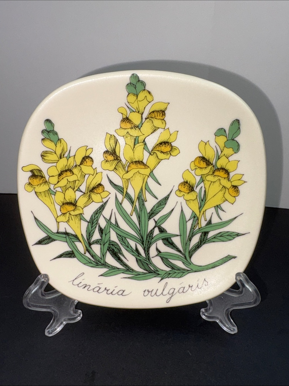Arabia Botanica "Linaria Vulgaris" Toadflax Wall Plate By Esteri Tomula